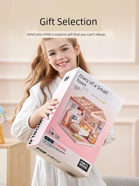 DIY Minyatür Dünya Yapı Taşları Oyuncak Model Ev - Sıcak Aile Yatak Odası - Resim 5