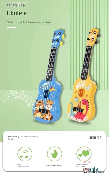 Çocuk Karikatür Ukulele - Açık Orkideli Fil - 8