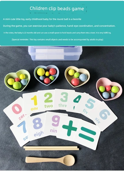 Montessori Boncuklu Balık Tutma ve Hafıza Oyunu - 8