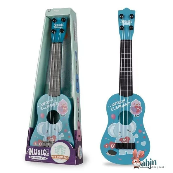 Çocuk Karikatür Ukulele - Açık Orkideli Fil