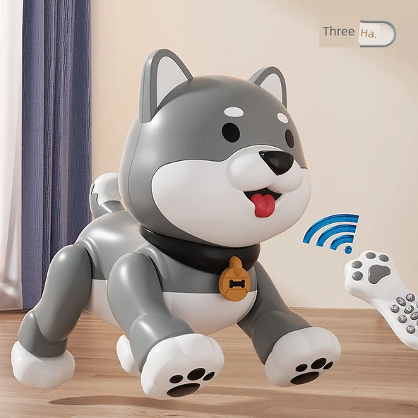 Akıllı Robot Köpek Oyuncak - Gri (Tek Pil, 50 Hikaye + 110 Şarkı)