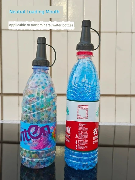 7-8mm Su Bombası Hızlı Doldurma Aparatı - 600ml Beyaz Kompresyon Şişe - 12