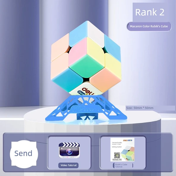 Makaron Renkli 2'li Rubik Küp Seti - Video ve Kitapçıklı