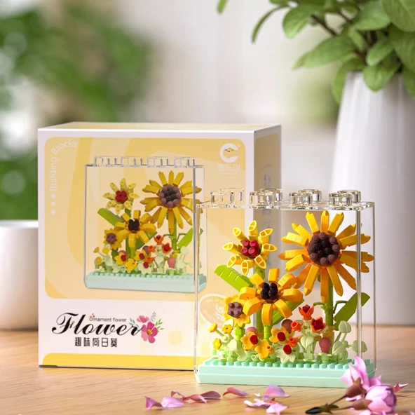 DIY Sukulent Saksı Yapı Taşları - Qimeng Çiçek Kutusu B [4 Kutu] 1280+ Parça - 3