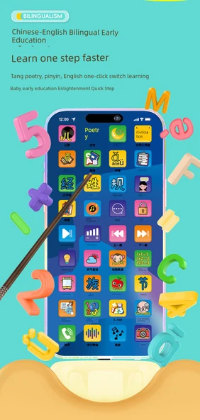 Çocuk Eğitici Oyuncak Telefon - 36 Tuşlu Kız Çocuk Model - 9