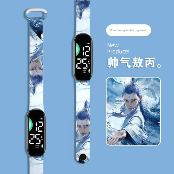 Nezha Anime Su Geçirmez Çocuk Saati - Sade Beyaz - 5