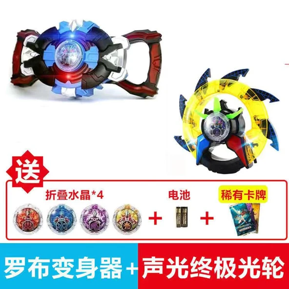 Dönüşen Robot Oyuncak - Işıklı Tekerlek + Transformer + 5 Kristal + Hediye