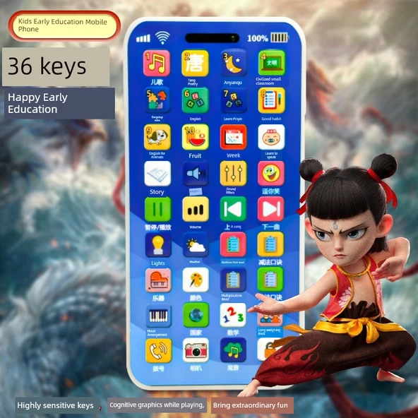 Çocuk Eğitici Oyuncak Telefon - 36 Tuşlu Kız Çocuk Model - 3