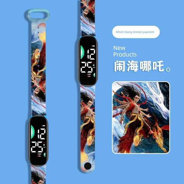 Nezha Anime Su Geçirmez Çocuk Saati - Deniz
