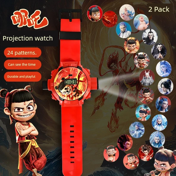 Çocuk Projeksiyon Saat Oyuncak - [2'li Paket] 24 Desen