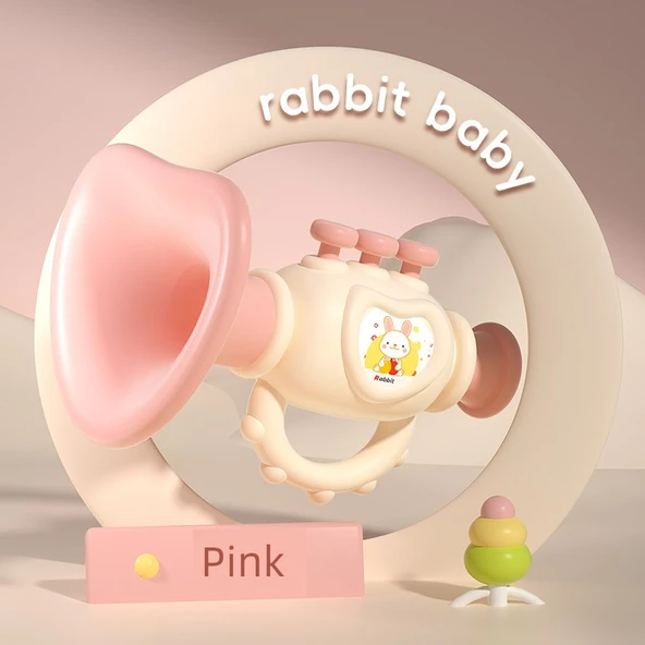 Çocuk Korna Oyuncak - Pembe Tavşan