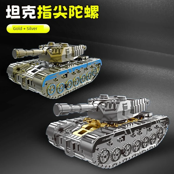 Dönüşebilen Parmak Jiro Tank Robot Oyuncak - Altın ve Gümüş