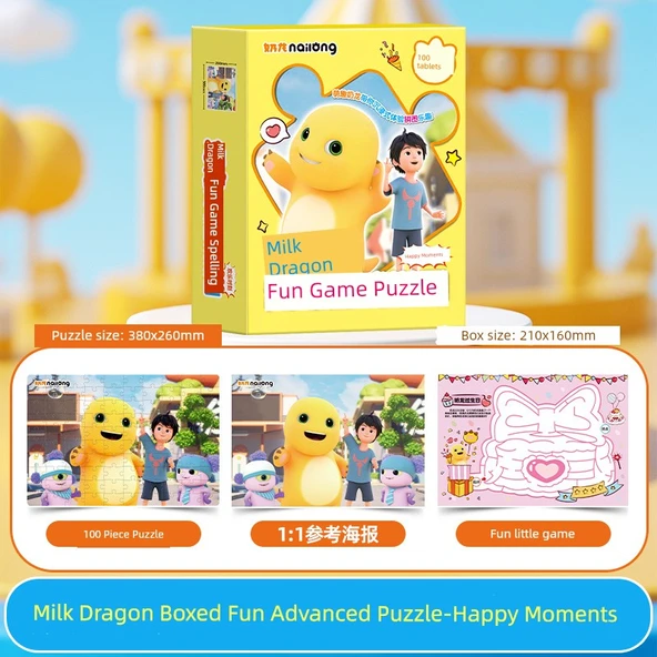 Süt Ejderha Eğlenceli Oyuncak Puzzle - 100 Parça