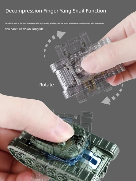 Dönüşebilen Parmak Jiro Tank Robot Oyuncak - Altın ve Gümüş - 4