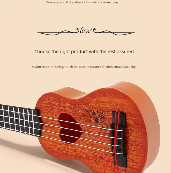 Çocuk Ukulele Gitar Oyuncak - Ladin 38cm - 11