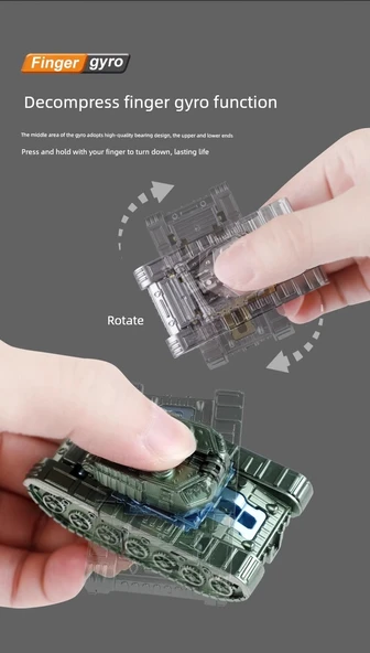 Dönüşebilen Parmak Jiro Tank Robot Oyuncak - Altın ve Gümüş - 11