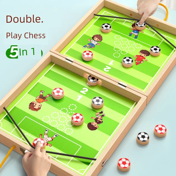 5'i 1 Arada Çocuk Oyuncak Seti - 210 Parça 3D Mıknatıslı Yapbozlu ve Hediye Çantalı Elastik Satranç - Resim 2