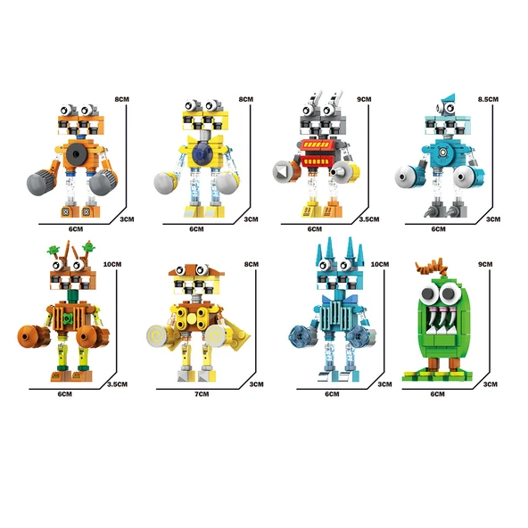 My Singing Monsters Blok Oyuncak - JX043 Sekizli Set 440+ Parça