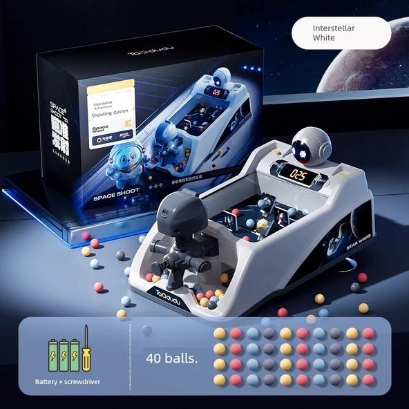 Çocuk Misket Oyunu Makinesi - Yıldız Pinball - Pilli Versiyon - 40 Misket ve Tornavida Hediyeli