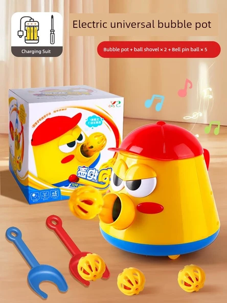 Şarjlı Balon Fırlatıcı Oyuncak Seti - 2 Kürek ve 5 Bilye