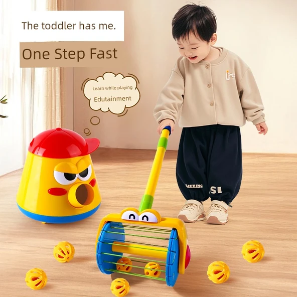 Pilli Balon Fırlatıcı Oyuncak Seti - 2 Kürek ve 5 Bilye - Resim 5