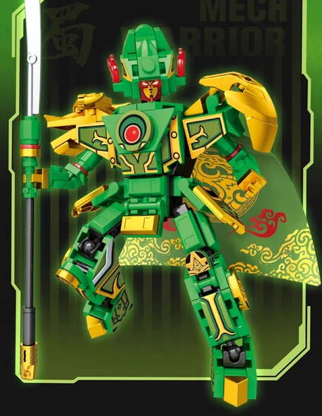 2 Değişimli Lyu Bu Mecha Yapı Seti - Silahlı - 505 Parça - Resim 8