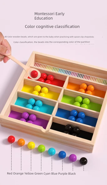 Çocuklar için Renk Tanıma Oyuncak Seti - Şekil Eşleştirme Dört Sütunlu - Resim 11