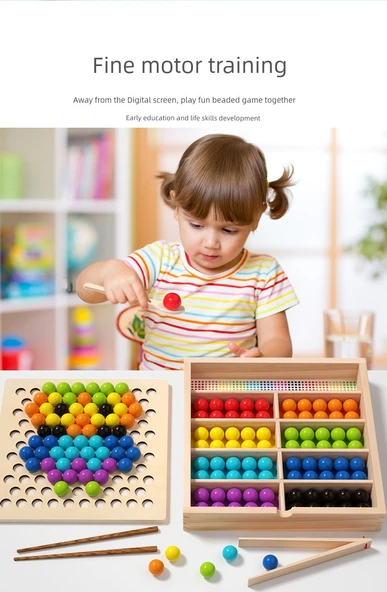 Çocuklar için Renk Tanıma Oyuncak Seti - Şekil Eşleştirme Dört Sütunlu - Resim 9