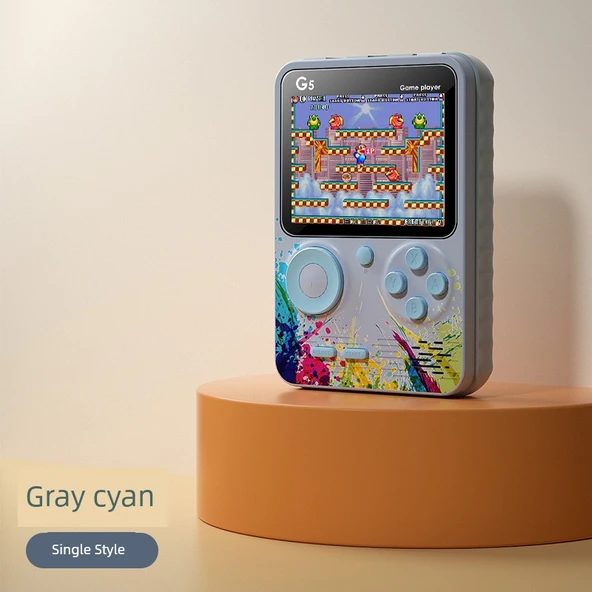 Taşınabilir El Oyun Konsolu - G5 Yeni Model - Gri Cyan