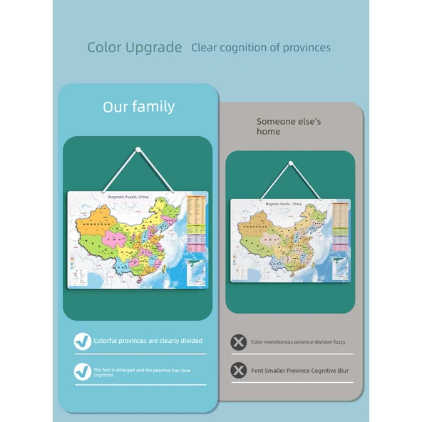 Manyetik Dünya Haritası Puzzle - Büyük Boy Çin Yapbozu ve Harita Kitabı - Resim 8