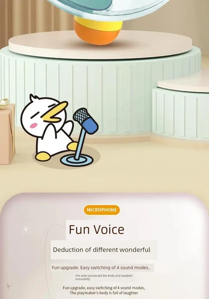 Çocuk Karaoke Makinesi - Moe Tavuk Mikrofon Sarı - 11