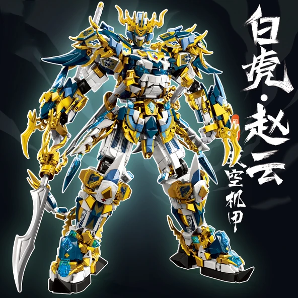 Beyaz Kaplan Zhao Yun Mecha Yapı Seti - 2186 Parça
