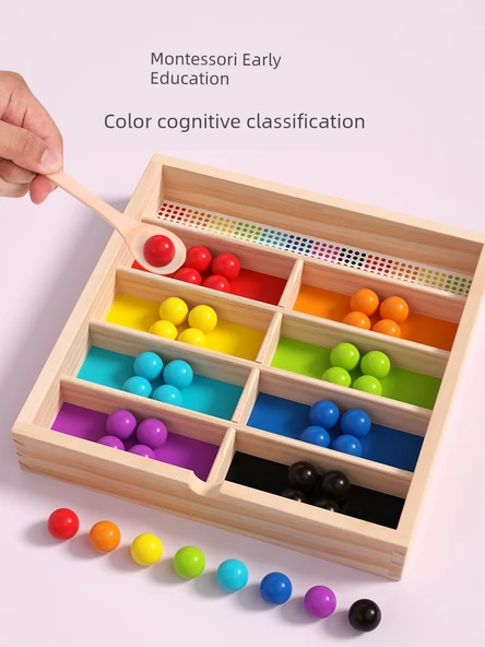 Çocuklar için Renk Tanıma Oyuncak Seti - Şekil Eşleştirme Dört Sütunlu - Resim 4