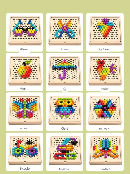 Çocuklar için Renk Tanıma Oyuncak Seti - Şekil Eşleştirme Dört Sütunlu - Resim 5