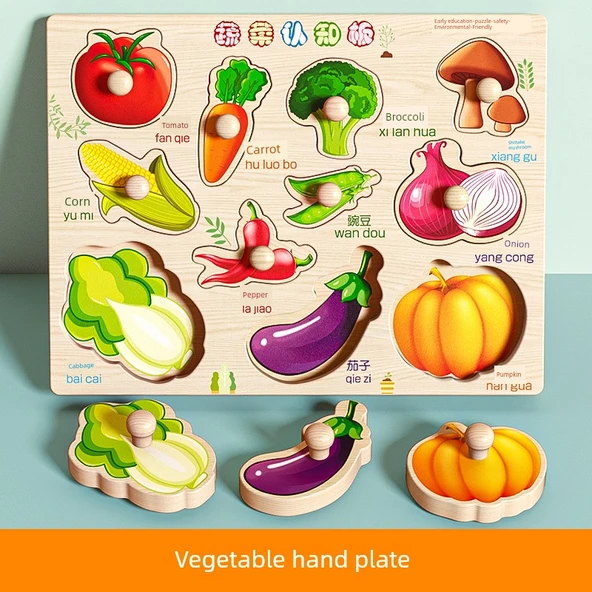 Montessori Sebze Kavrama Tahtası - Sebze Öğrenme