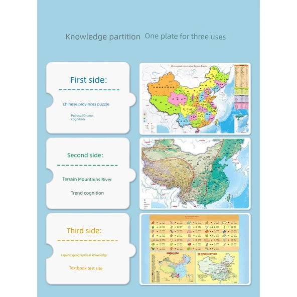 Manyetik Dünya Haritası Puzzle - Büyük Boy Çin Yapbozu ve Harita Kitabı - Resim 7