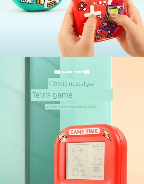 Tetris El Konsolu - Saplı Mavi - Pilli - 8