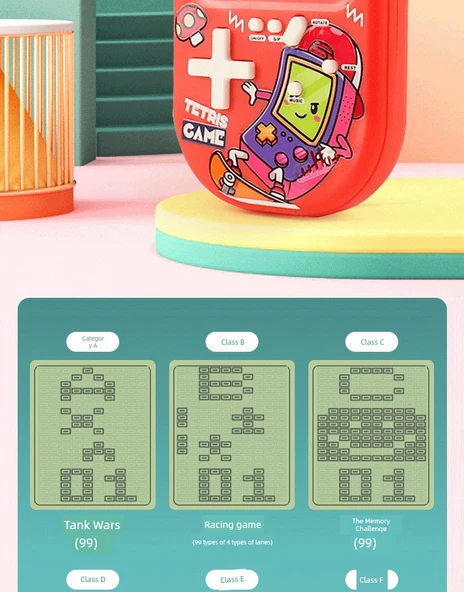 Tetris El Konsolu - Orta Kırmızı - Pilli - 9