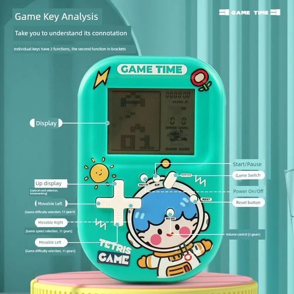 Tetris El Konsolu - Büyük Mavi - Şarjsız - 3
