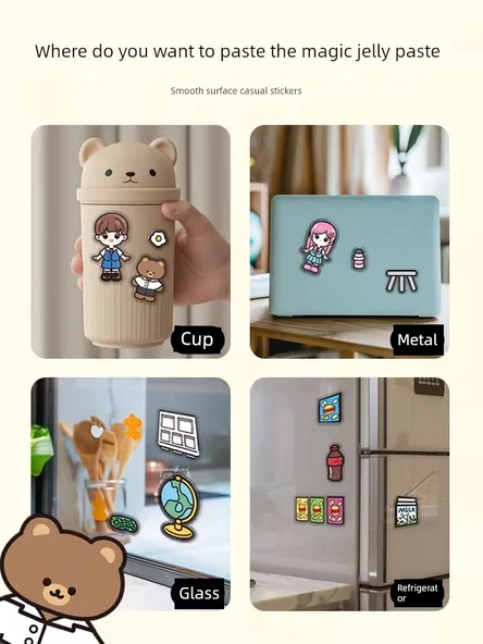 Yeni Eva Kedi Evlat Ediniyor Keçeli Yapıştırma Kitabı - Sınırsız Çubuk - Resim 6