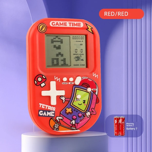 Tetris El Konsolu - Büyük Kırmızı - Pilli