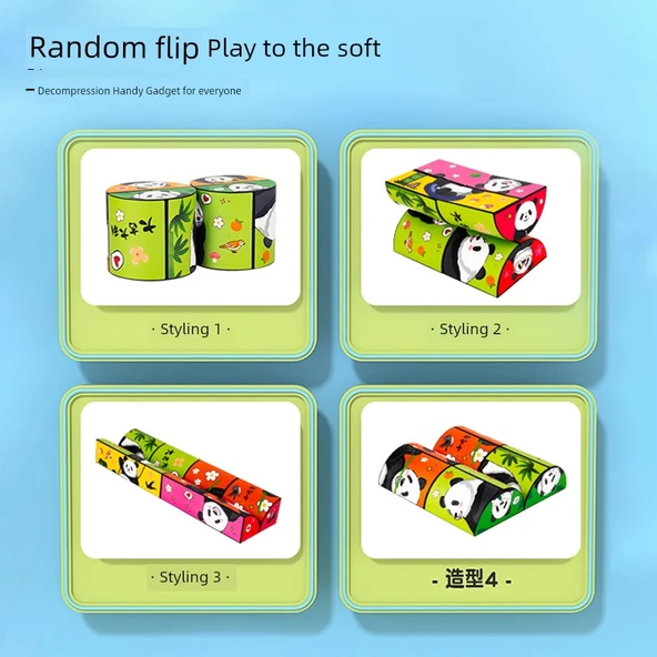 3D Geometrik Panda Küp Oyuncak - Kare - 4