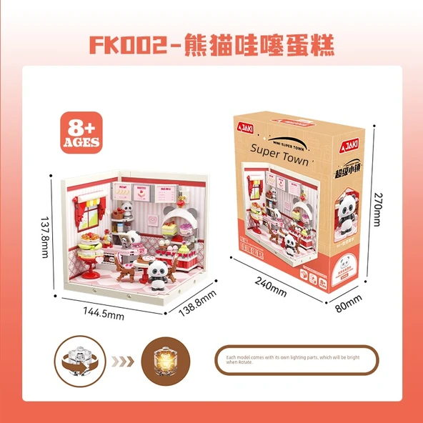 Kendin Yap Birleştirilebilir Sokak Manzarası Model Yapı Blokları - Panda Wow Pasta