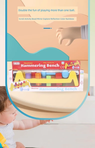 Montessori Gökkuşağı Perküsyon Masa Oyuncak - Çiçek Rengi - 10