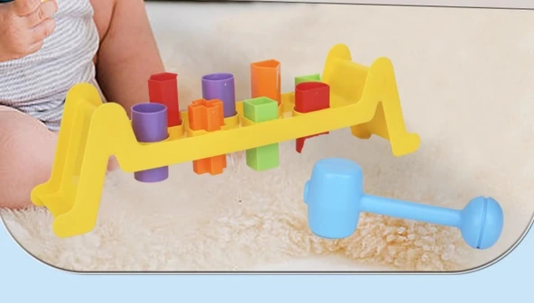 Montessori Gökkuşağı Perküsyon Masa Oyuncak - Çiçek Rengi - 11