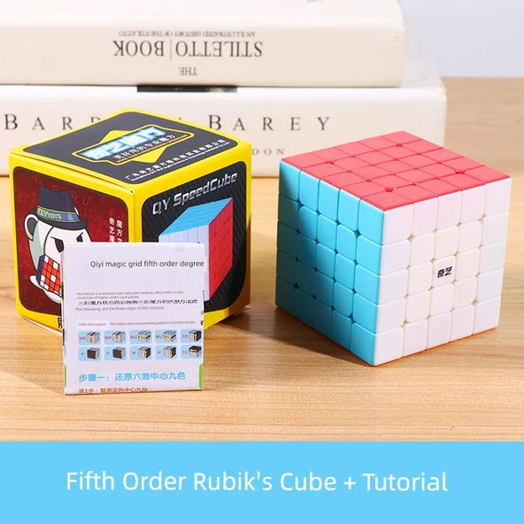 Rubik Küp Seti - 5. Seviye Düz Renk + Eğitim