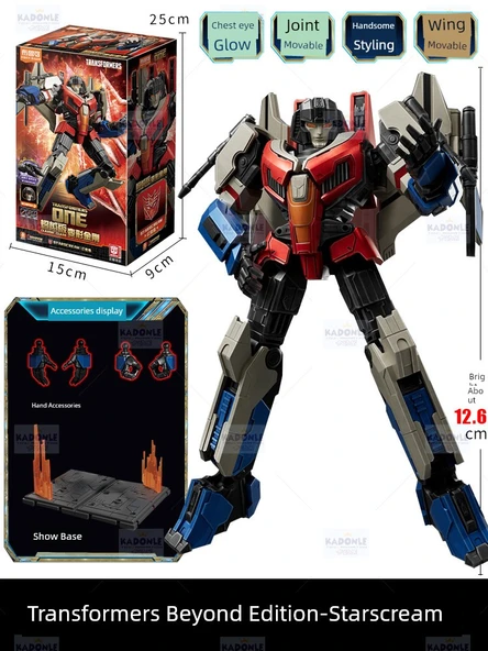 Transformers Starscream Yapı Taşları - Işıklı Göz ve Göğüs - Tabanlı - 1