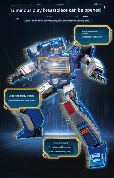 Transformers Starscream Yapı Taşları - Işıklı Göz ve Göğüs - Tabanlı - 10
