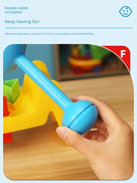 Montessori Gökkuşağı Perküsyon Masa Oyuncak - Çiçek Rengi - 5