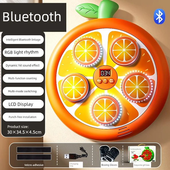 Müzikli Boks Makinesi - Bluetooth Skorlu - Turuncu